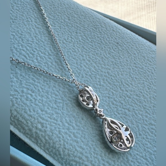 Diamond Pear Pendant, 14k White Gold - Picture 4 of 5